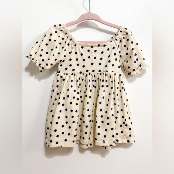 GAP Cream and Navy Polka Dot Kids Casual Dress - Picture 2 of 3